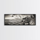 Coastal Shoreline, Autumn Landscape, Nature Photography, Framed Canvas Print, Rustic Decor, Lake House Art, Fall Wall Art, Neutral Tones