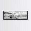 Blanket Beach, Woven Texture, Ocean Sunset, Tranquil Shore, Framed Canvas Print, Boho Wall Art, Bedroom Decor, Soft Coastal Photography Style