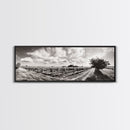 Vineyard Rows, Sunny Fields, Cloudy Sky, Canvas Print, Rustic Country Decor, Dining Room Wall Art, Wine Country Landscape, Farmhouse Style