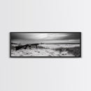 Rifle Seaside Scene, Tactical Still Life, Stormy Beach Mood, Canvas Print, Industrial Wall Art, Dramatic Photography, Masculine Decor