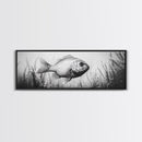 Underwater Fish, Aquatic Life, Marine Habitat, Ocean Depth, Framed Canvas Print, Bathroom Wall Art, Minimalist Nature Art, Sea Creature Decor