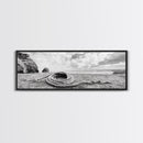 Coastal Rope, Windswept Bluff, Seaside Grass, Framed Canvas Print, Beach House Art, Nautical Decor, Neutral Living Room Style