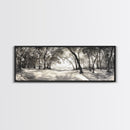 Dreamy Beach Forest, Sepia Trees, Canvas Print, Nature Wall Decor, Fall Bedroom Art, Rustic Woodland Landscape, Tree Shadow Light
