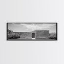 Desert Adobe, Minimal Wall, Architecture Photography, Black and White Art, Framed Canvas Print, Southwestern Decor, Entryway Wall Art