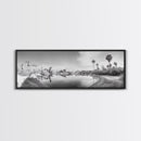 Oasis Reflections, Palm Trees, Desert Scene, Infrared Art Print, Framed Canvas Print, Tropical Wall Art, Boho Bedroom Decor, Tranquil Style