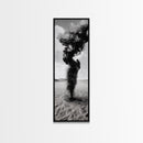 Smoke Storm, Desert Vortex, Abstract Motion, Surreal Art, Framed Canvas Print, Black and White Wall Art, Modern Office Decor, Dark Aesthetic