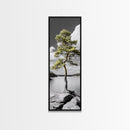 Twisted Pine Tree, Nature Serenity, Calm Wilderness, Coastal Forest, Framed Canvas Print Boho Bedroom Wall Art, Earth Tone Decor