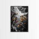 Golden Fish, Kelp Forest, Ethereal Ocean Scene, Framed Canvas Print, Underwater Wall Art, Nature Photography, Bathroom Sea Decor
