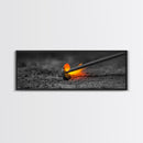 Branding Iron Fire, Industrial Glow Art, Rustic Ranch Scene, Cowboy Western Print, Canvas Print, Man Cave Wall Art, Farmhouse Decor