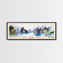 Ha Long Bay, Vietnam Watercolor Beach Print, Vacation Gift, Vietnam Wall Art, Framed Canvas Print, Framed Beach Painting