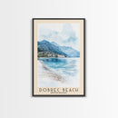 Dobrec Beach, Montenegro Watercolor Beach Print, Vacation Gift, Montenegro Wall Art, Beach Painting, Beach Decor, Beach Painting