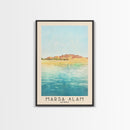 Marsa Alam, Egypt Watercolor Print, Vacation Gift, Egypt Wall Art, Beach Painting, Beach Decor, Large Wall Art, Wood Frame Art