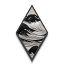 Abstract Wave Motion Diamond Shaped Ocean Scene Black White Canvas Textured Print Coastal Wall Art Living Room Modern Nautical Decor