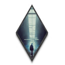 Abandoned Station Walk Diamond Shaped Urban Train Platform Canvas Art Print Post-Apocalyptic Interior Accent Hallway Moody Decor