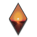 Golden Horizon Trail Diamond Shaped Canvas Art Print, Western Road Sunset Wall Decor, Orange Glow Scenic Country Artwork