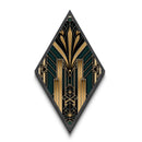 Gold and Green Art Deco Panel Print, Diamond Shaped Wall Art, Retro Home Decor, Roaring 20s Style Wall Art