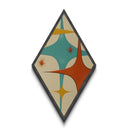 Retro Rocket Spikes – Diamond Shaped Canvas Art Print, midcentury atomic design, minimalist geometric decor, starburst pattern artwork