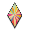 Rainbow Starburst — Diamond Shaped Canvas Art Print perfect accent wall piece nursery wall decor colorful burst geometric spectrum aesthetic