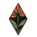 Bold Coneflower — Diamond Shaped Canvas Embossed Print adds flair to home office or studio with mid-century botanical minimal flower decor