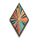 Radiant Spectrum Burst Diamond Shaped Canvas Textured Print, Mid-Century Modern Wall Decor, Abstract Geometric Art Explosion