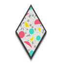 Memphis Style Shapes Diamond Shaped Canvas Embossed Print, 80s 90s Aesthetic Art, Colorful Geometric Wall Decoration