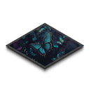 Nocturne Butterflies – Diamond Shaped Midnight Forest Insects Canvas Embossed Print with glowing wings, bioluminescent ambiance, deep tones