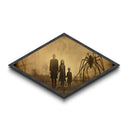 Spider Shadow Scene Diamond Shaped Gothic Canvas Textured Print creepy victorian children haunted antique horror Halloween wall decor