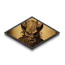 Ferocious Beast Snarl Diamond Shaped Monster Canvas Textured Print horror gothic wall decor beast head grotesque demon fantasy gift
