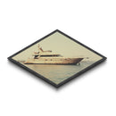 Weathered Yacht Still Diamond Shaped nautical boat scene Canvas Textured Print marina-inspired sea lover gift modern living decor