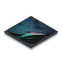 Night Boat Tranquility Diamond Shaped serene starry watercraft Canvas Art Print nautical room mood lighting boat enthusiast wall art