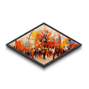 Carnival Whirl Diamond Shaped Canvas Art Print vibrant abstract fair scene living room accent modern color splash wall decor gift