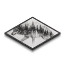 Wolf Spirit Forest Diamond Shaped Canvas Textured Print wildlife nature wall art rustic lodge decor majestic mountain wolf