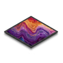 Violet Fire Quartz Diamond Shaped Canvas Textured Print Geode Inspired Abstract Art Colorful Boho Chic Living Room Accent