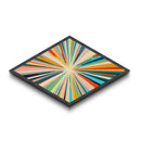 Kaleidoscope Burst Three Diamond Shaped Canvas Embossed Print bold abstract colorful explosion modern home decor housewarming gift