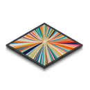 Radiant Energy Burst Diamond Shaped Canvas Art Print vibrant explosion of color modern abstract decor perfect living room focal wall piece