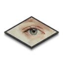 Blue Eye Realism Diamond Shaped Canvas Textured Print Hyperreal Oil Detail Surreal Wall Art Unique Minimalist Modern Bedroom Decor