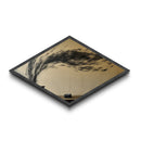 Tea Spirit Wind Diamond Shaped Canvas Art Print Abstract Ink Flow Minimalist Asian Zen Decor Calming Dining Room Centerpiece Wall Style