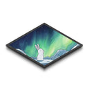 Northern Lights Bunny - Diamond Shaped Canvas Art Print Aurora Night Sky Nursery Animal Decor Cute Minimalist Gift Bedroom Accent