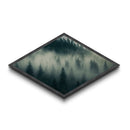 Fog Drenched Pines Diamond Shaped Forest Landscape Canvas Art Print Serene Tree Silhouettes Moody Mountain Fog Wilderness Wall Art