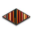 Bold Retro Stripes Diamond Shaped Canvas Embossed Print modern geometric color block design minimalist abstract vertical wall art