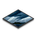 Storm Over Castle Diamond Shaped Dramatic Sky Canvas Art Print Thunderclouds Over Water Moody Landscape Gothic Fantasy Wall Decor