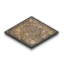 Bucharest - Romania Diamond Shaped City Map, Custom Diamond Shaped Wall Art, City Map Canvas