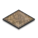 Columbus Diamond Shaped City Map, Custom Diamond Shaped Wall Art, City Map Canvas