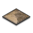 Los Angeles Diamond Shaped City Map, Custom Diamond Shaped Wall Art, City Map Canvas