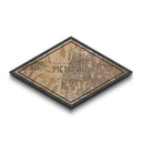 Memphis Diamond Shaped City Map, Custom Diamond Shaped Wall Art, City Map Canvas
