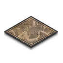 New Orleans Diamond Shaped City Map, Custom Diamond Shaped Wall Art, City Map Canvas