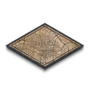 Raleigh Diamond Shaped City Map, Custom Diamond Shaped Wall Art, City Map Canvas
