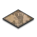 Seatle Diamond Shaped City Map, Custom Diamond Shaped Wall Art, City Map Canvas