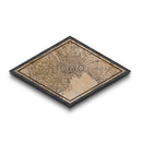Tokyo - Japan Diamond Shaped City Map, Custom Diamond Shaped Wall Art, City Map Canvas