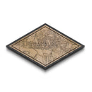 Hamburg - Germany Diamond Shaped City Map, Custom Diamond Shaped Wall Art, City Map Canvas